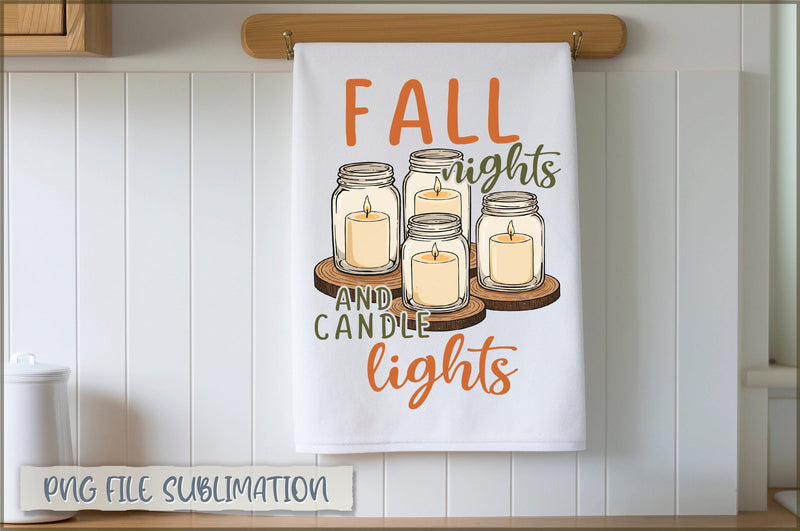 Fall nights and candle lights Towel PNG Sublimation Shetara Begum 