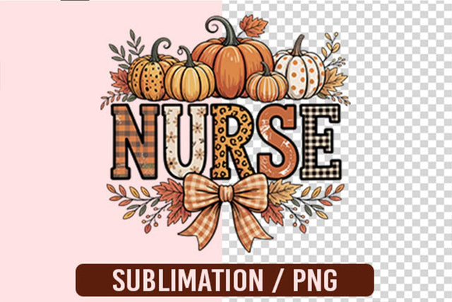 Fall Nurse Gingham Bow PNG Designs SVG shah alam 