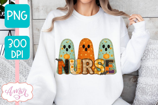 Fall Nurse Sublimation design PNG| Halloween Nurse Shirt PNG Sublimation Amorclipart 