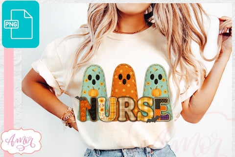 Fall Nurse Sublimation design PNG| Halloween Nurse Shirt PNG Sublimation Amorclipart 