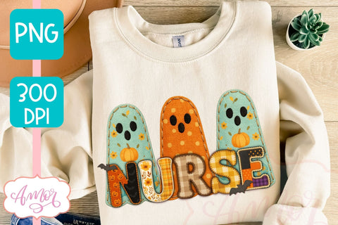 Fall Nurse Sublimation design PNG| Halloween Nurse Shirt PNG Sublimation Amorclipart 