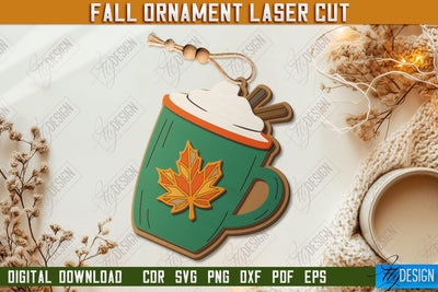 Fall Ornament Laser Cut Design, Autumn Hanging Sign SVG, Autumn Home Decor, Wall Decor SVG Fly Design 
