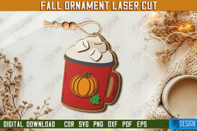 Fall Ornament Laser Cut Design, Autumn Hanging Sign SVG, Autumn Home Decor, Wall Decor SVG Fly Design 