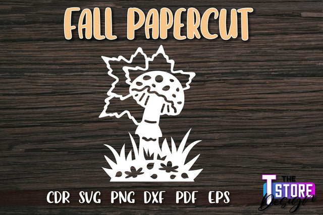 Fall Paper Cut | Autumn Symbols | Fall Season | Autumn Leaf | SVG File SVG The T Store Design 