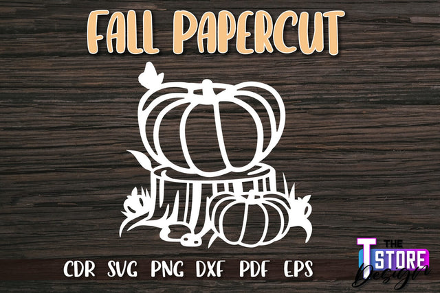 Fall Paper Cut | Autumn Symbols | Fall Season | Autumn Leaf | SVG File SVG The T Store Design 