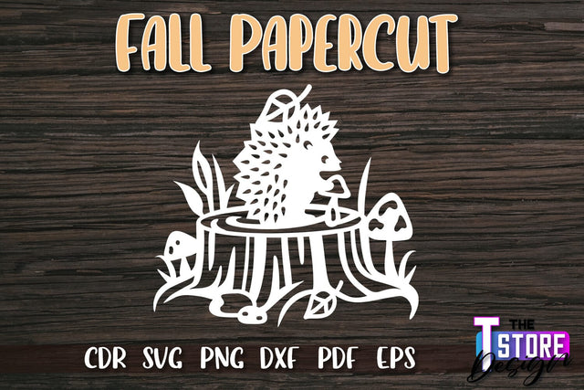 Fall Paper Cut | Autumn Symbols | Fall Season | Autumn Leaf | SVG File SVG The T Store Design 