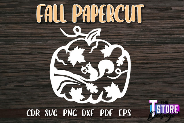 Fall Paper Cut | Autumn Symbols | Fall Season | Autumn Leaf | SVG File SVG The T Store Design 
