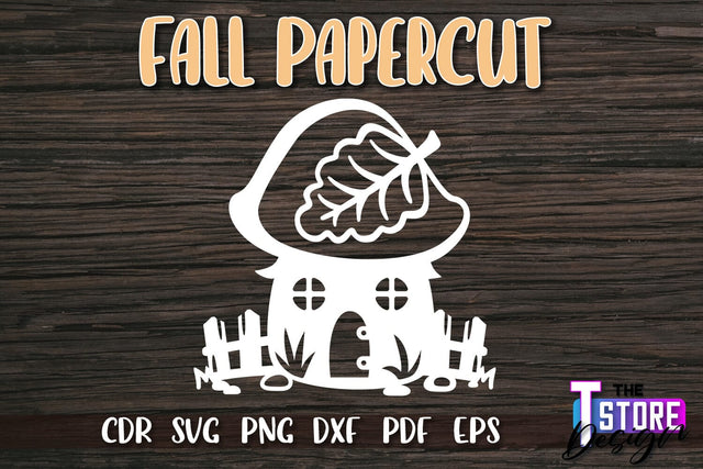 Fall Paper Cut | Autumn Symbols | Fall Season | Autumn Leaf | SVG File SVG The T Store Design 
