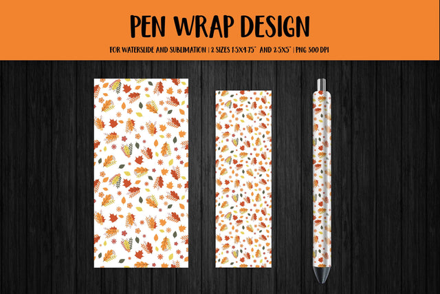 Fall Pen Wrap Sublimation or Waterslide. Autumn Pen APP2801 Sublimation LaBelezoka 