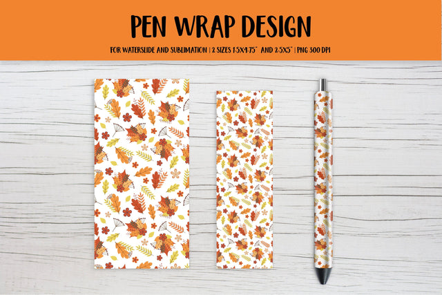 Fall Pen Wrap Sublimation or Waterslide. Autumn Pen APP2802 Sublimation LaBelezoka 