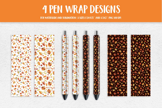 Fall Pen Wrap Sublimation or Waterslide. Autumn Pen APP2821 Sublimation LaBelezoka 