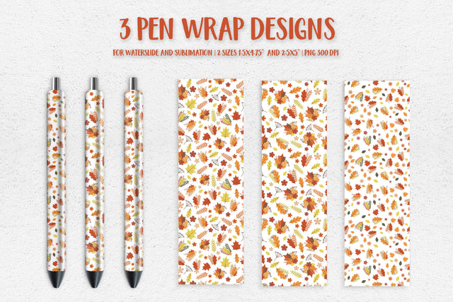 Fall Pen Wrap Sublimation or Waterslide. Autumn Pen APP2831 Sublimation LaBelezoka 