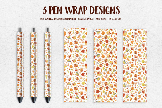 Fall Pen Wrap Sublimation or Waterslide. Autumn Pen APP2832 Sublimation LaBelezoka 