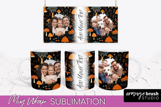 Fall Photo Frame Mug Wrap - Autumn Mug Sublimation Sublimation OrangeBrushStudio 