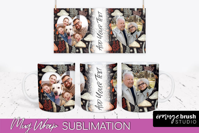 Fall Photo Frame Mug Wrap - Autumn Mug Sublimation Sublimation OrangeBrushStudio 