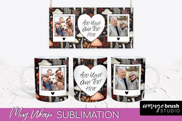 Fall Photo Frame Mug Wrap - Autumn Mug Sublimation Sublimation OrangeBrushStudio 