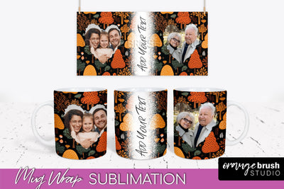 Fall Photo Frame Mug Wrap - Autumn Mug Sublimation Sublimation OrangeBrushStudio 