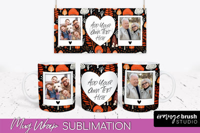 Fall Photo Frame Mug Wrap - Autumn Mug Sublimation Sublimation OrangeBrushStudio 