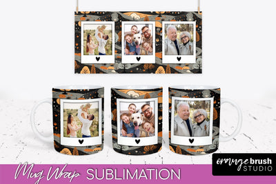 Fall Photo Frame Mug Wrap - Autumn Mug Sublimation Sublimation OrangeBrushStudio 