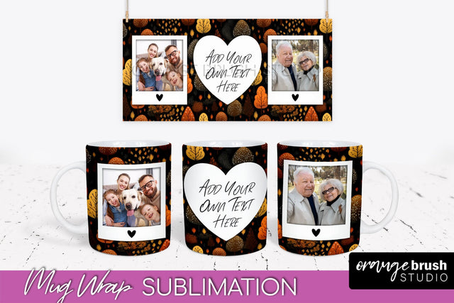 Fall Photo Frame Mug Wrap - Autumn Mug Sublimation Sublimation OrangeBrushStudio 