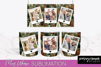 Fall Photo Frame Mug Wrap - Autumn Mug Sublimation Sublimation OrangeBrushStudio 