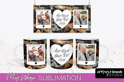 Fall Photo Frame Mug Wrap - Autumn Mug Sublimation Sublimation OrangeBrushStudio 