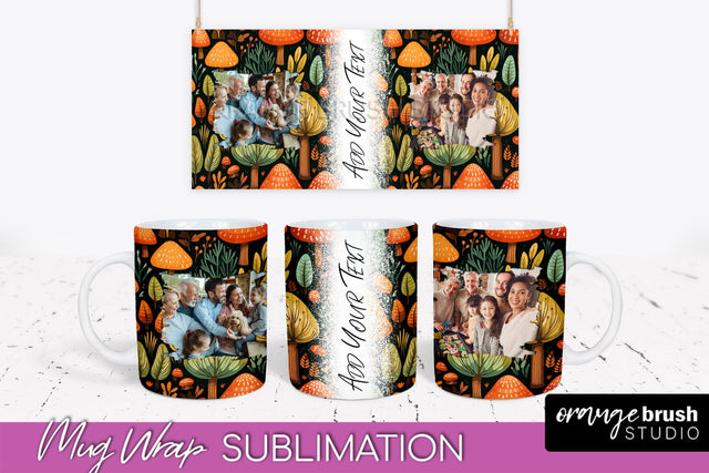 Fall Photo Frame Mug Wrap - Autumn Mug Sublimation Sublimation OrangeBrushStudio 