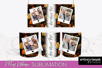 Fall Photo Frame Mug Wrap - Autumn Mug Sublimation Sublimation OrangeBrushStudio 