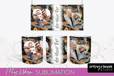 Fall Photo Frame Mug Wrap - Autumn Mug Sublimation Sublimation OrangeBrushStudio 