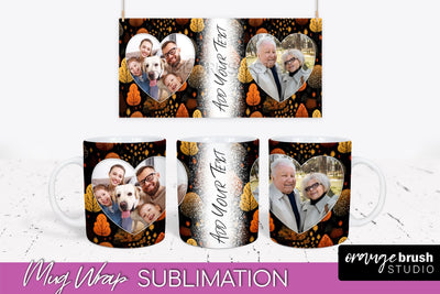 Fall Photo Frame Mug Wrap - Autumn Mug Sublimation Sublimation OrangeBrushStudio 