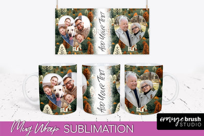 Fall Photo Frame Mug Wrap - Autumn Mug Sublimation Sublimation OrangeBrushStudio 