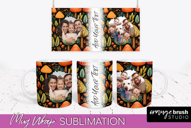 Fall Photo Frame Mug Wrap - Autumn Mug Sublimation Sublimation OrangeBrushStudio 