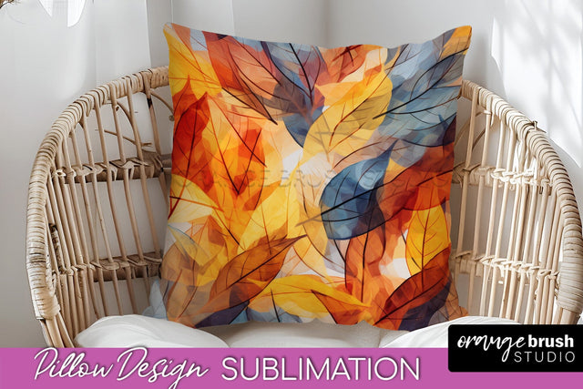 Fall Pillow Cover - Autumn Forest Pillow Sublimation Sublimation OrangeBrushStudio 
