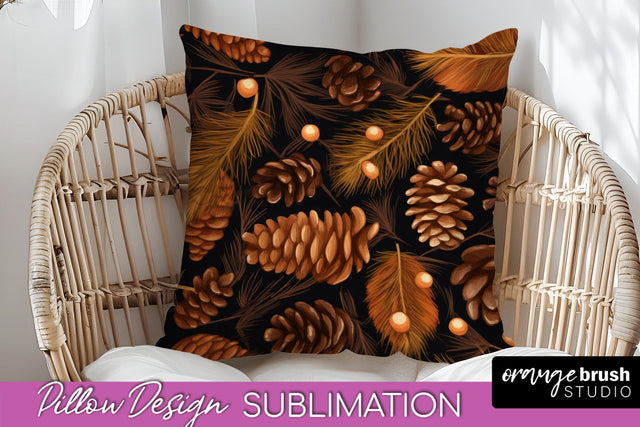 Fall Pillow Cover - Autumn Forest Pillow Sublimation Sublimation OrangeBrushStudio 