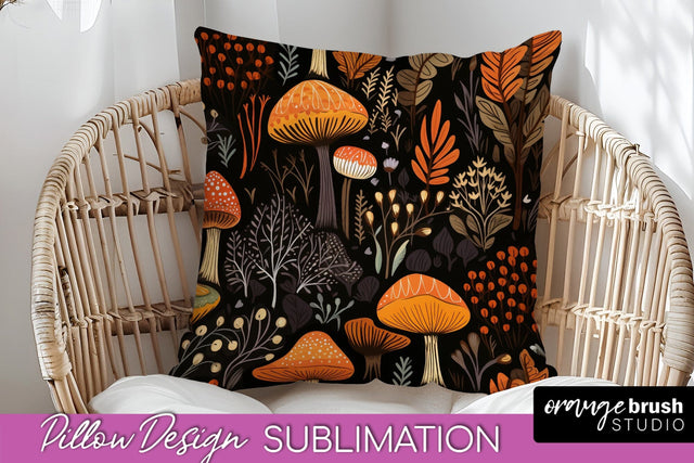 Fall Pillow Cover - Autumn Forest Pillow Sublimation Sublimation OrangeBrushStudio 