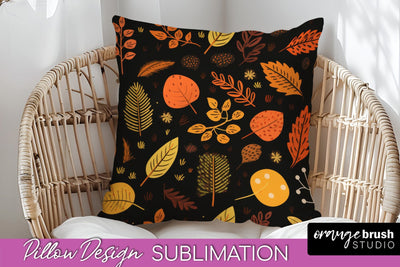 Fall Pillow Cover - Autumn Forest Pillow Sublimation Sublimation OrangeBrushStudio 