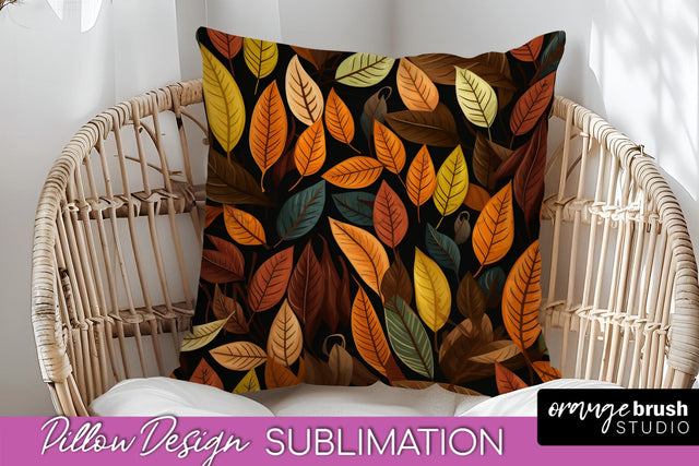 Fall Pillow Cover - Autumn Forest Pillow Sublimation Sublimation OrangeBrushStudio 