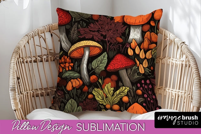 Fall Pillow Cover - Autumn Forest Pillow Sublimation Sublimation OrangeBrushStudio 
