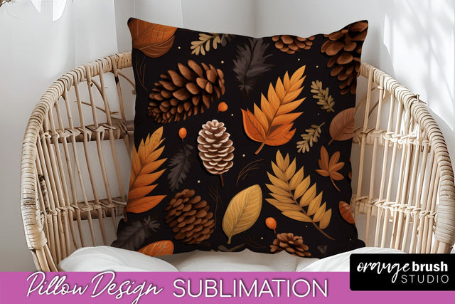 Fall Pillow Cover - Autumn Forest Pillow Sublimation Sublimation OrangeBrushStudio 