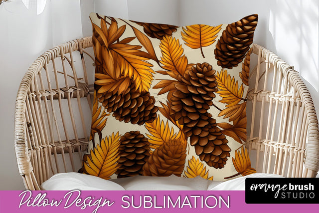 Fall Pillow Cover - Autumn Forest Pillow Sublimation Sublimation OrangeBrushStudio 