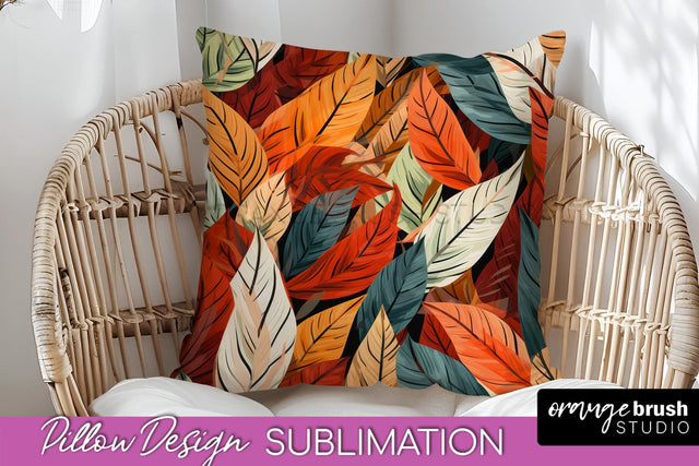 Fall Pillow Cover - Autumn Forest Pillow Sublimation Sublimation OrangeBrushStudio 