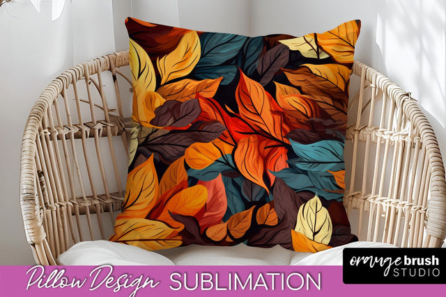 Fall Pillow Cover - Autumn Forest Pillow Sublimation Sublimation OrangeBrushStudio 