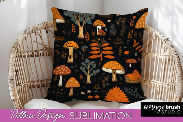 Fall Pillow Cover - Autumn Forest Pillow Sublimation Sublimation OrangeBrushStudio 