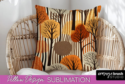 Fall Pillow Cover - Autumn Forest Pillow Sublimation Sublimation OrangeBrushStudio 
