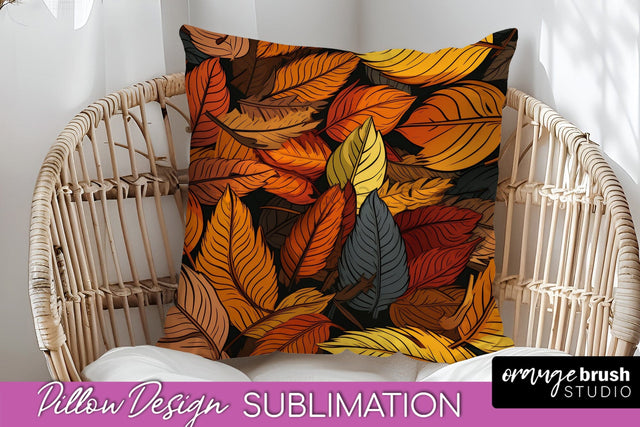 Fall Pillow Cover - Autumn Forest Pillow Sublimation Sublimation OrangeBrushStudio 