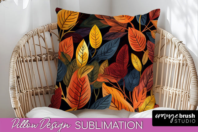 Fall Pillow Cover - Autumn Forest Pillow Sublimation Sublimation OrangeBrushStudio 