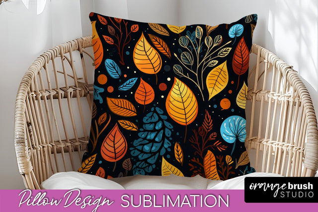 Fall Pillow Cover - Autumn Forest Pillow Sublimation Sublimation OrangeBrushStudio 