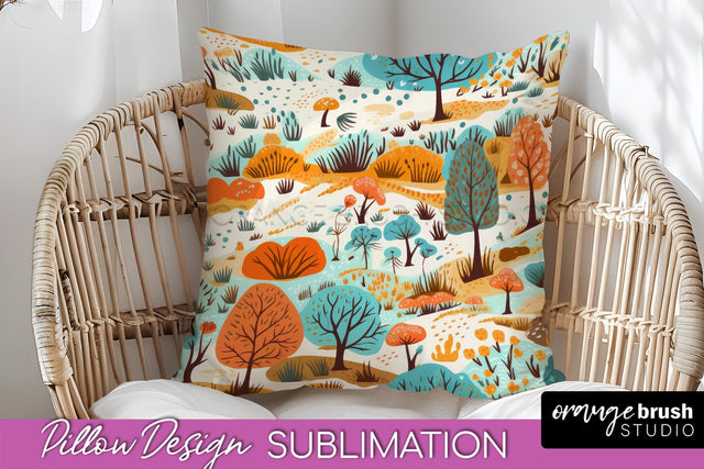 Fall Pillow Cover - Autumn Forest Pillow Sublimation Sublimation OrangeBrushStudio 