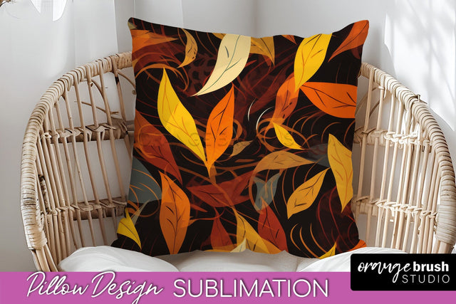 Fall Pillow Cover - Autumn Forest Pillow Sublimation Sublimation OrangeBrushStudio 