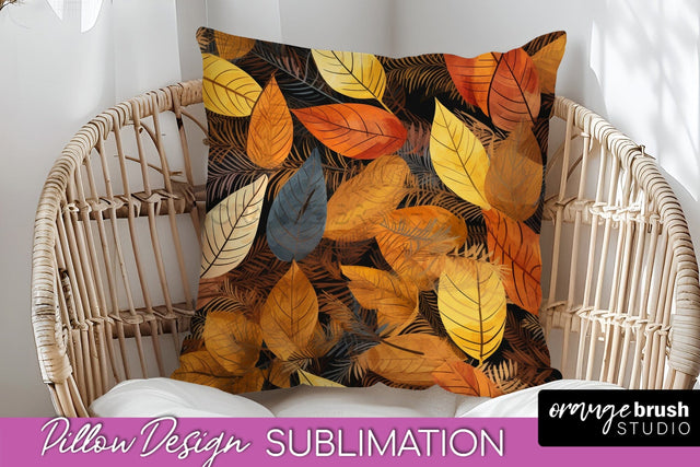 Fall Pillow Cover - Autumn Forest Pillow Sublimation Sublimation OrangeBrushStudio 